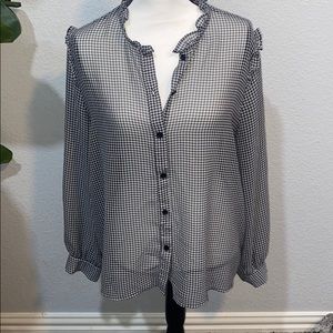 Sheer Button Up Blouse